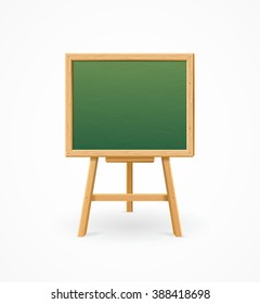 Green Black Board School. Easel. Vector Illustration