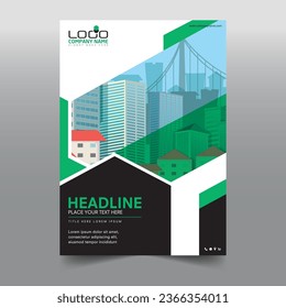 Green and Black Broucher Design. Template vector design for Brochure, AnnualReport, Magazine, Poster, Corporate Presentation, Portfolio, Flyer, infographic, layout modern with color size A4