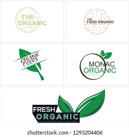 Green black brown leaf circle eggplant tomato carrot paprika cabbage badge modern logo design vector suitable for organic food vegetables spa resort