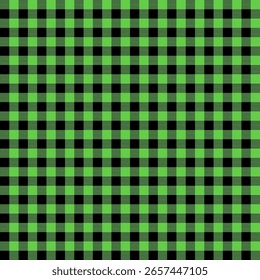 Patrón de cuadros de búfalo negro verde. Patrón de cuadros estilo Antiguas. Textura rústica de Ilustración vectorial a cuadros.