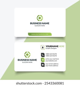 Green and Black Business Card Template