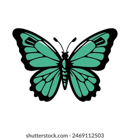 green and black butterfly illustration