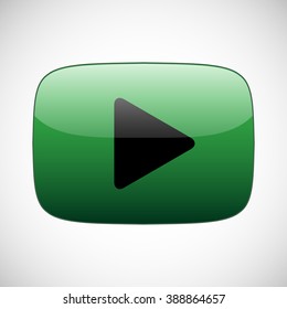 green, black, button color. Rounded square web button isolated.
