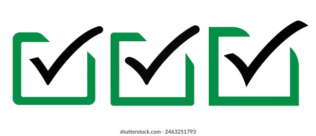 Grüne und schwarze Häkchen 