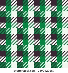 Ilustración vectorial de patrón transparente a cuadros verde y negro