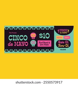 Green Black Cinco De Mayo Ticket 