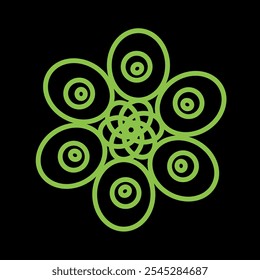 green and black circle pattern vector image 