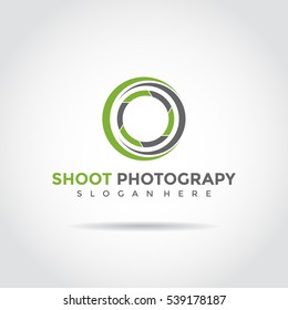 green and black circle photograpy shoot abstract logo template. vector illustrator eps.10