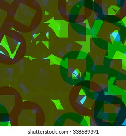 Green and black circles dark background