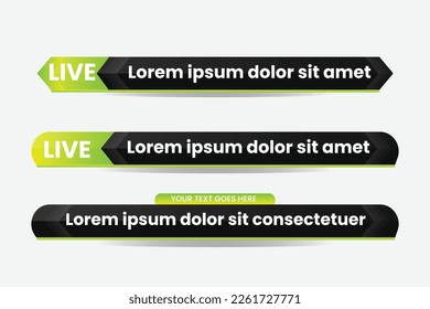 Green black clean lower thirds set template