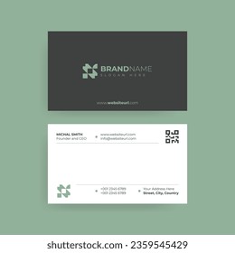 Green Black Clean Simple Business Card Design
