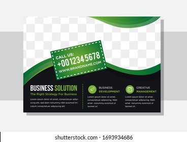 Green and Black color abstract corporate business flyer template, horizontal advertising business banner layout template gradient design, abstract cover header background template for digital website