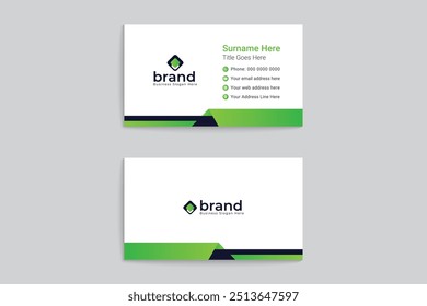 Green and black color business card design