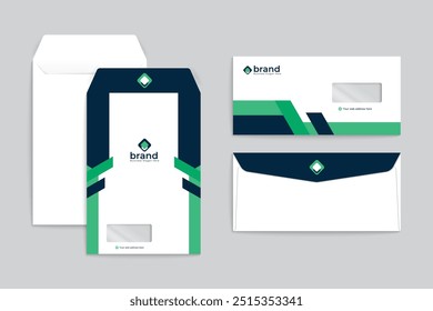 Green and black color envelope design