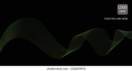 Green and black color horizontal background desgn