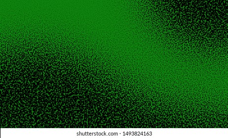 Green and black comic pop art background with halftone dots design, vector illustration template