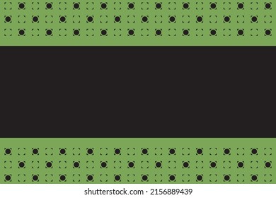 Green and black concept vector fabric background design.  Frame template vector illustration. 