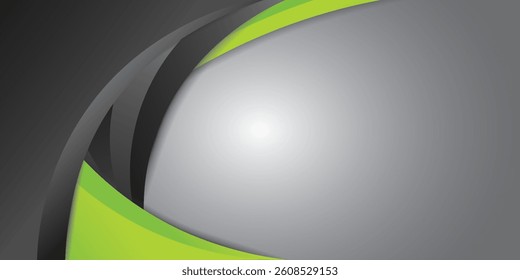 Green and black contrast corporate waves background. Vector design