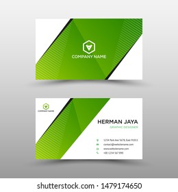 Green and Black  Creative  Double-sided Business Card Template. Flat Design Vector Illustration. Stationery Design vector