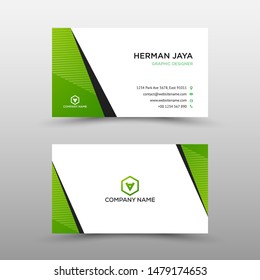 Green and Black  Creative  Double-sided Business Card Template. Flat Design Vector Illustration. Stationery Design vector