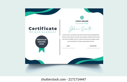 Green and black creative multipurpose professional award certificate template design for any company