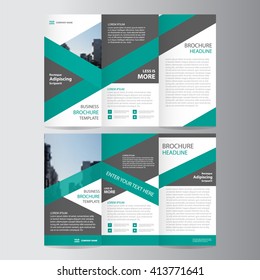 Green black creative tri-fold elegance Brochure design, brochure layout template design 