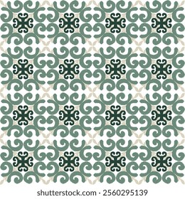Green and black design embroidery, motif ethnic ikat seamless textile illustration, print striped ornament, pattern, design for wrapping, silk, scarf, clothing, textile, carpets, curtains.

