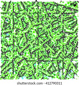 Green black dot on white abstract background