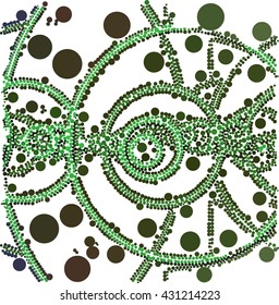 Green black dot on white abstract background
