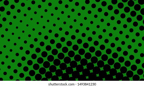 Green and black dotted background in pop art retro style, vector illustration