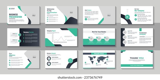 Green and black elements for infographics on a white background. Presentation templates. Use in presentation, flyer and leaflet, corporate report, marketing, advertising, annual report design