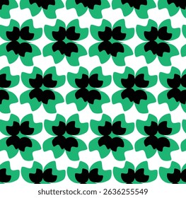 green and black flower design pattern