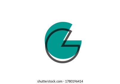 green black G line alphabet letter logo icon for company. Simple line design for corporate and business