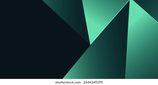 Green and Black Geometric Luxury with glowing diagonal lines