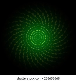 Green and black gradient Circle lace ornament, round vector pattern