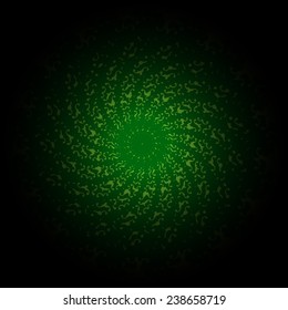 Green and black gradient Circle lace ornament, round vector pattern