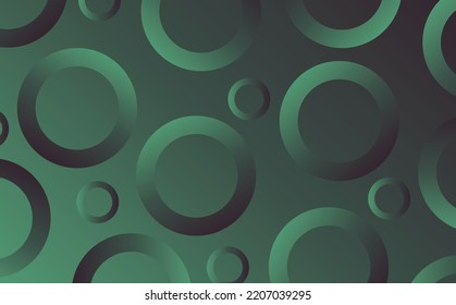 Patrón de círculos o anillos coloreados de gradiente verde y negro. Adecuado para papel de pared, tarjeta, banner, fondo y cubierta.