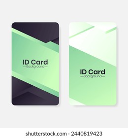 plantilla de fondo de tarjeta de identificación de degradado verde y negro