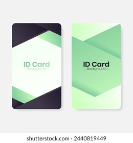 plantilla de fondo de tarjeta de identificación de degradado verde y negro