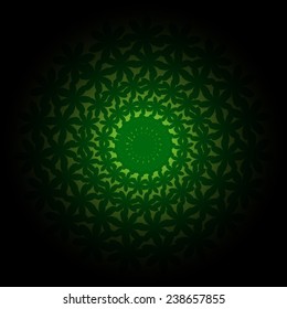 Green black gradient vector ornamental round lace with damask and arabesque elements.