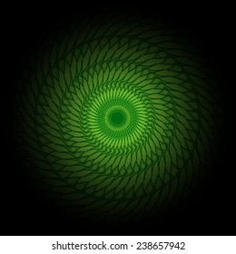 Green black gradient vector ornamental round lace with damask and arabesque elements.