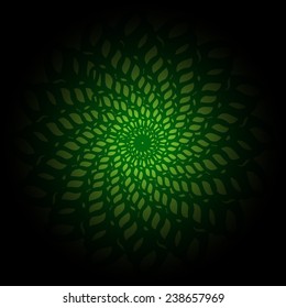 Green black gradient vector ornamental round lace with damask and arabesque elements.