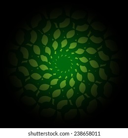 Green black gradient vector ornamental round lace with damask and arabesque elements.