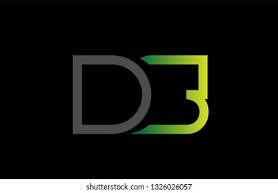 green black grey alphabet letter logo combination ds d s design suitable for a company or business