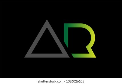green black grey alphabet letter logo combination ar a r design suitable for a company or business