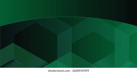 Green black hexagon background suitable for banner and poster