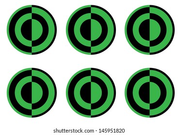 Green and Black Hypnotic Pattern. Vector
