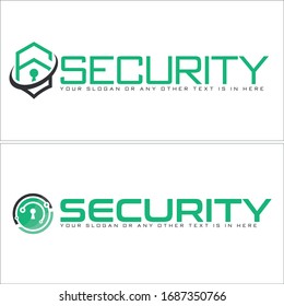 Green black key lock hexagon circle icon symbol initial suitable for Technology Security Development Solutions Company identity web internet secure business corporate technology
