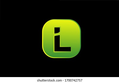 green black L alphabet logo letter icon design for business and company