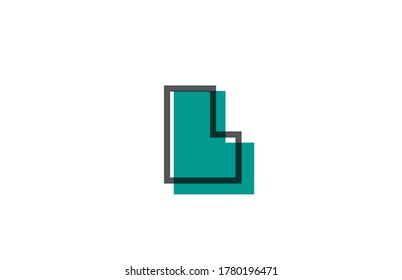 green black L line alphabet letter logo icon for company. Simple line design for corporate and business